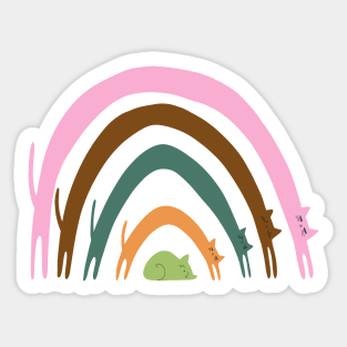 Cat Rainbows Natural Sticker